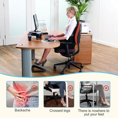 Imagen 2 del producto Apoya Pies de Oficina Escritorio Ajustable en 6 Niveles Reposapies
