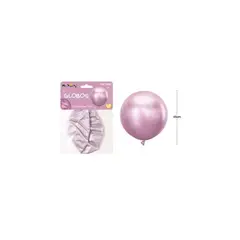 GENERICO - Globos De Látex Metalizados Cromados Rosa 45cm