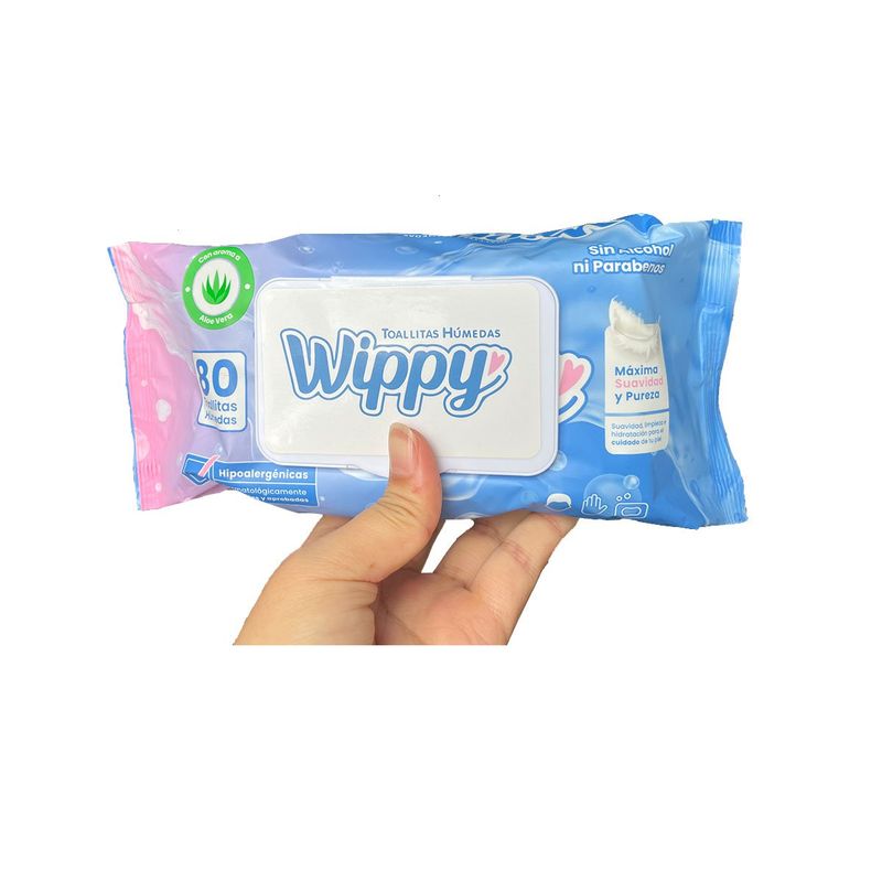 GENERICO - Toallitas Humedas Wippy Con Tapa 80 Unidades/5571