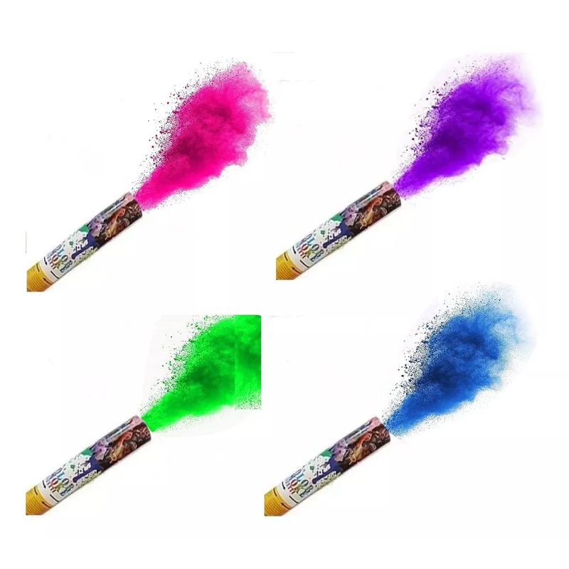 GENERICO - Pack 4 Lanza Polvo Humo Colores Año Nuevo Cumpleaños 40Cm