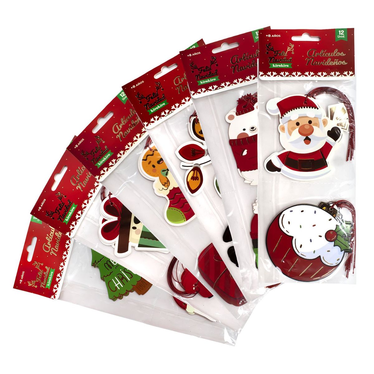 GENERICO - Pack 12 Tarjetas Navideño Para Regalos