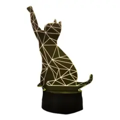 GENERICO - Lampara ilusión 3D Gato De 7 Colores