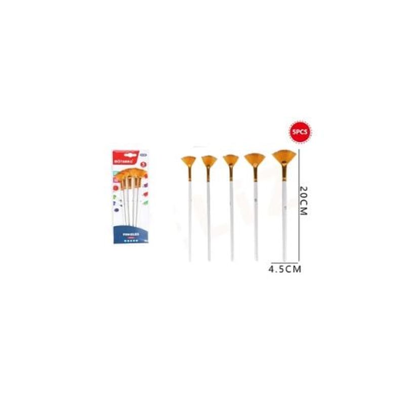 GENERICO - Pinceles Abanico 20 Cm 5 Pcs