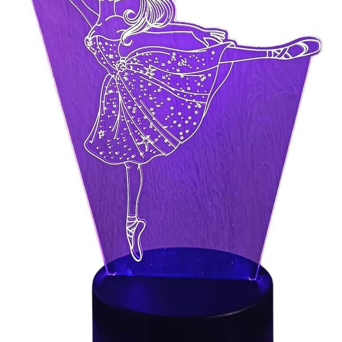 GENERICO - Lampara ilusión 3D Bailarina De 7 Colores