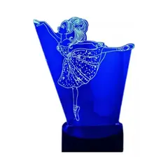 GENERICO - Lampara ilusión 3D Bailarina De 7 Colores