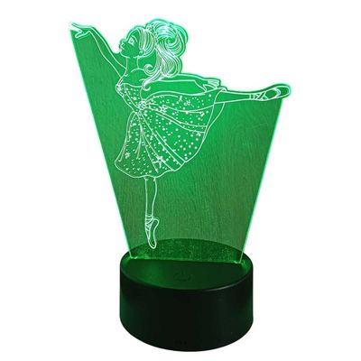 Imagen 2 del producto Lampara ilusión 3D Bailarina De 7 Colores