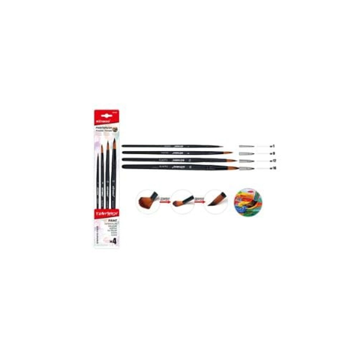 GENERICO - Set De Pinceles N°1 8 12 16  4Pcs