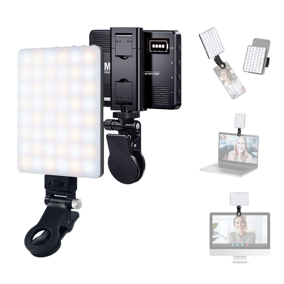 AZULAMAR - Led Luz De Video Selfie Luz Clip P/ 16 pro Max S24 S23 Celular Macbook