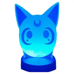 GENERICO - Lampara ilusión 3D Gato Luna Sailor Moon De 7 Colores