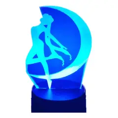 GENERICO - Lampara ilusión 3D Sailor Moon De 7 Colores