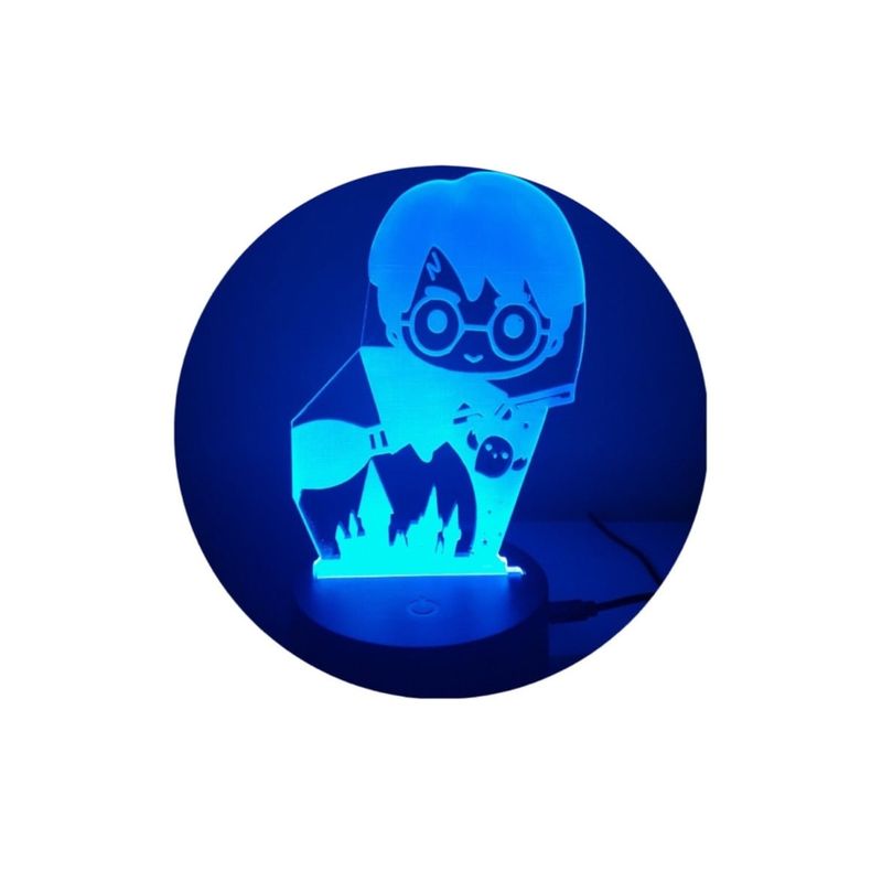 GENERICO - Lampara ilusión 3D Harry Potter De 7 Colores