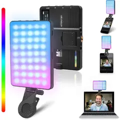 AZULAMAR - Luz De Video Rgb Led Con Clip Para 15 16 Pro Max Celular Macbook