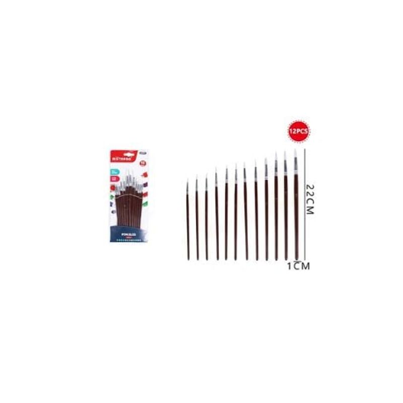 GENERICO - Set Pinceles Café Y Blanco 22 Cm 12Pcs