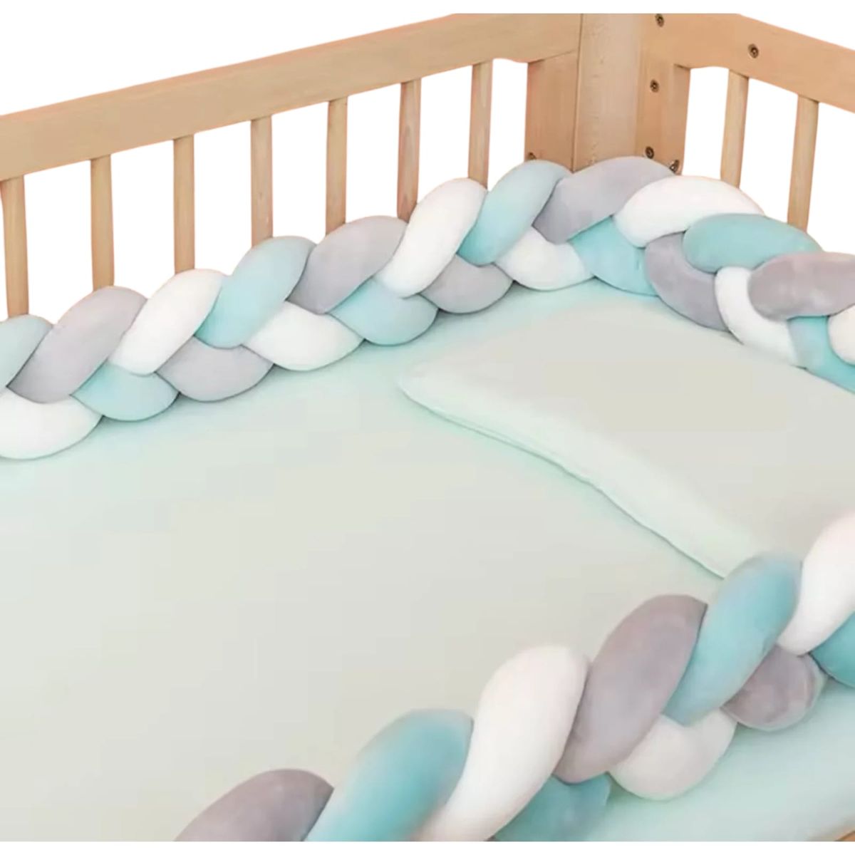 GENERICO - Trenza Cojín Seguridad Para Cuna Protección 2 Metros AZUL