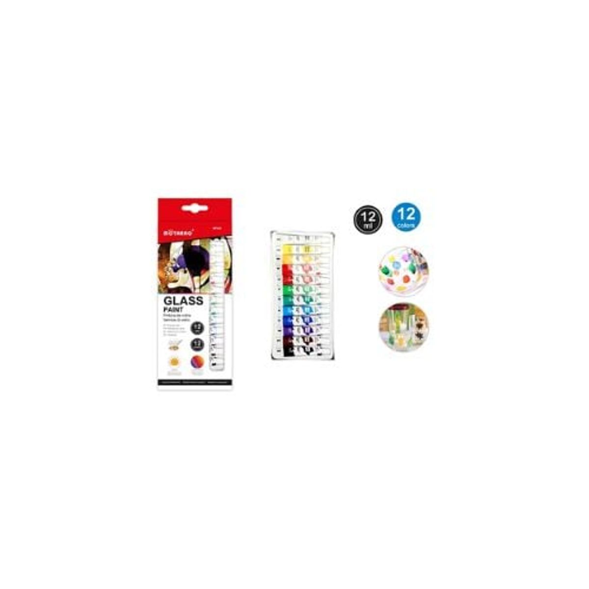 GENERICO - Pinturas Para Vidrio 12 Colores