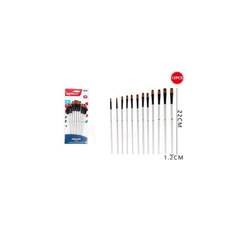 GENERICO - Set Pinceles Blanco 22Cm 12Pcs