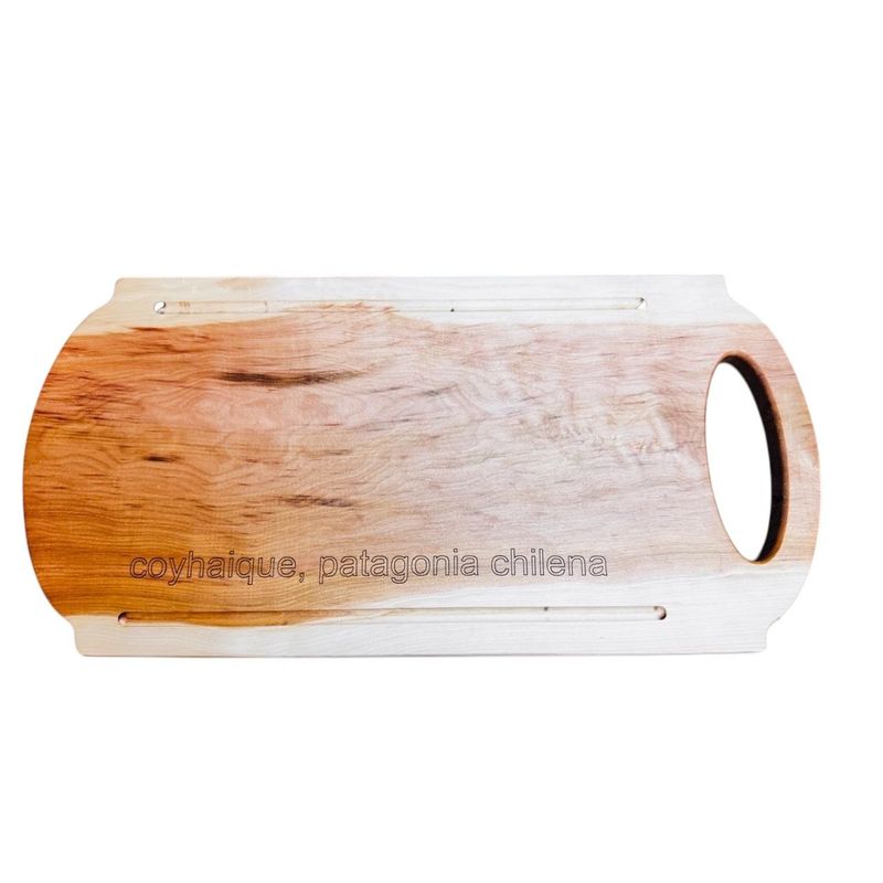 GENERICO - tabla picar de madera de lenga modelo ovalado color natural 20x45x2