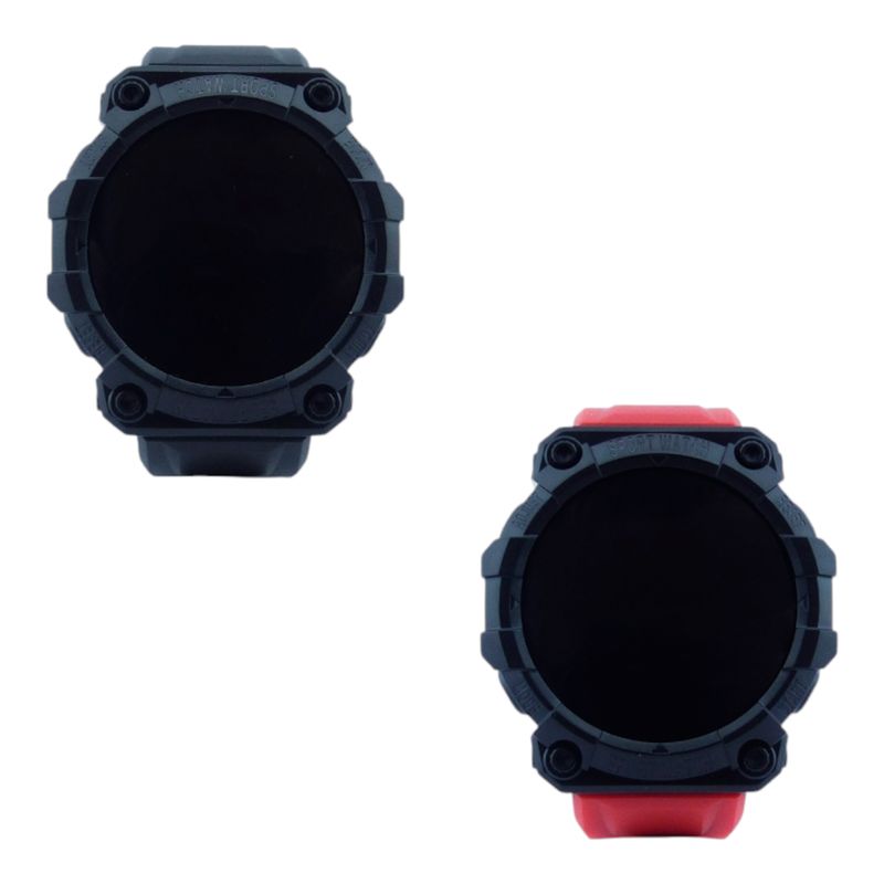 GENERICO - Reloj Smartband Redondo Pantalla A Color Carga USB smart rojo