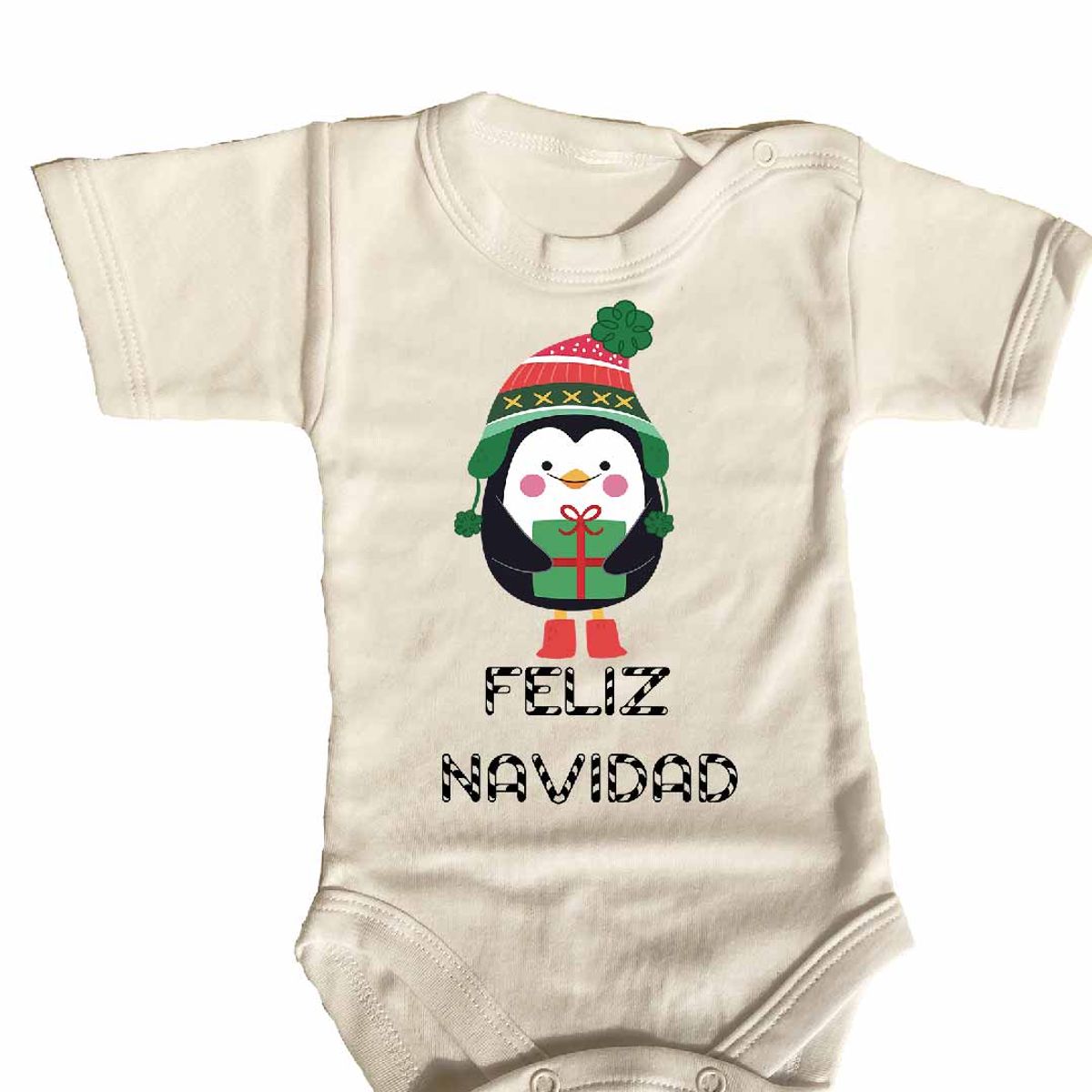 GENERICO - PILUCHOS BODY DE BEBE FELIZ NAVIDAD PINGUINO NAVIDEÑO