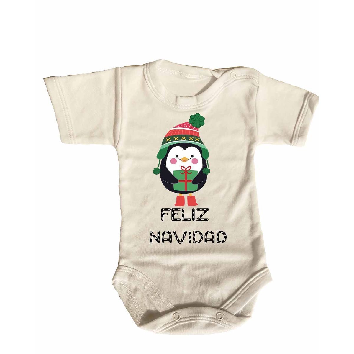 GENERICO - PILUCHOS BODY DE BEBE FELIZ NAVIDAD PINGUINO NAVIDEÑO