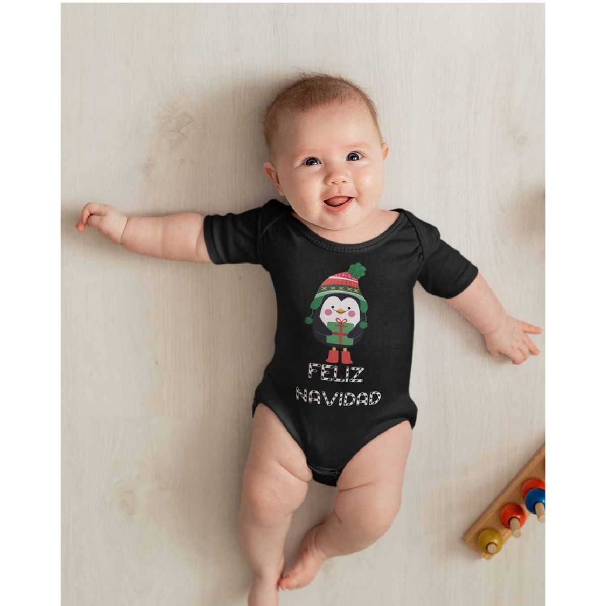 GENERICO - PILUCHOS BODY DE BEBE FELIZ NAVIDAD PINGUINO NAVIDEÑO