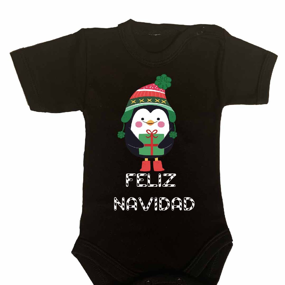 GENERICO - PILUCHOS BODY DE BEBE FELIZ NAVIDAD PINGUINO NAVIDEÑO