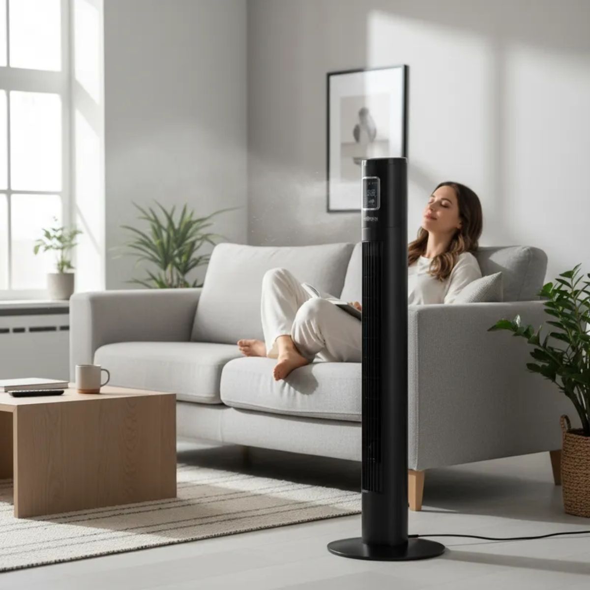 THORBEN - Ventilador de Torre Silencioso Wifi Thorben Thor Smart Tower + Control