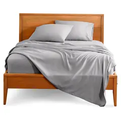 GENERICO - Juego de sabanas algodon 800 hilos Gris Premium 2.5 Plazas + Fundas