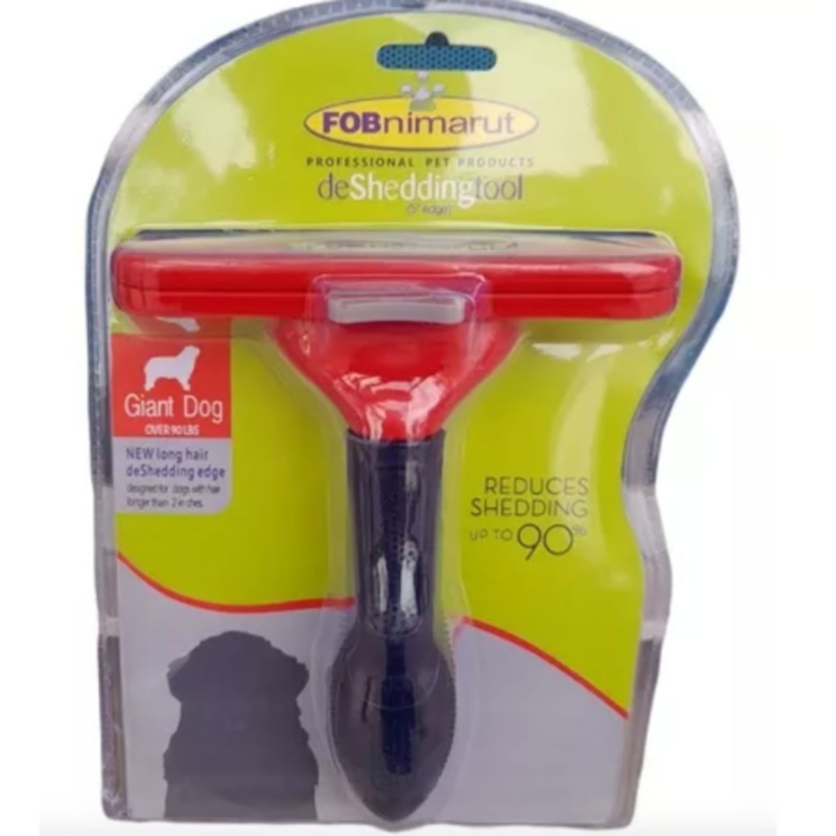 GENERICO - Cepillo Deslanador Pelo Largo Perro Gigante Color Rojo