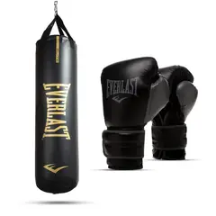 EVERLAST - Kit Saco de Boxeo y Guante Powerlock 14oz