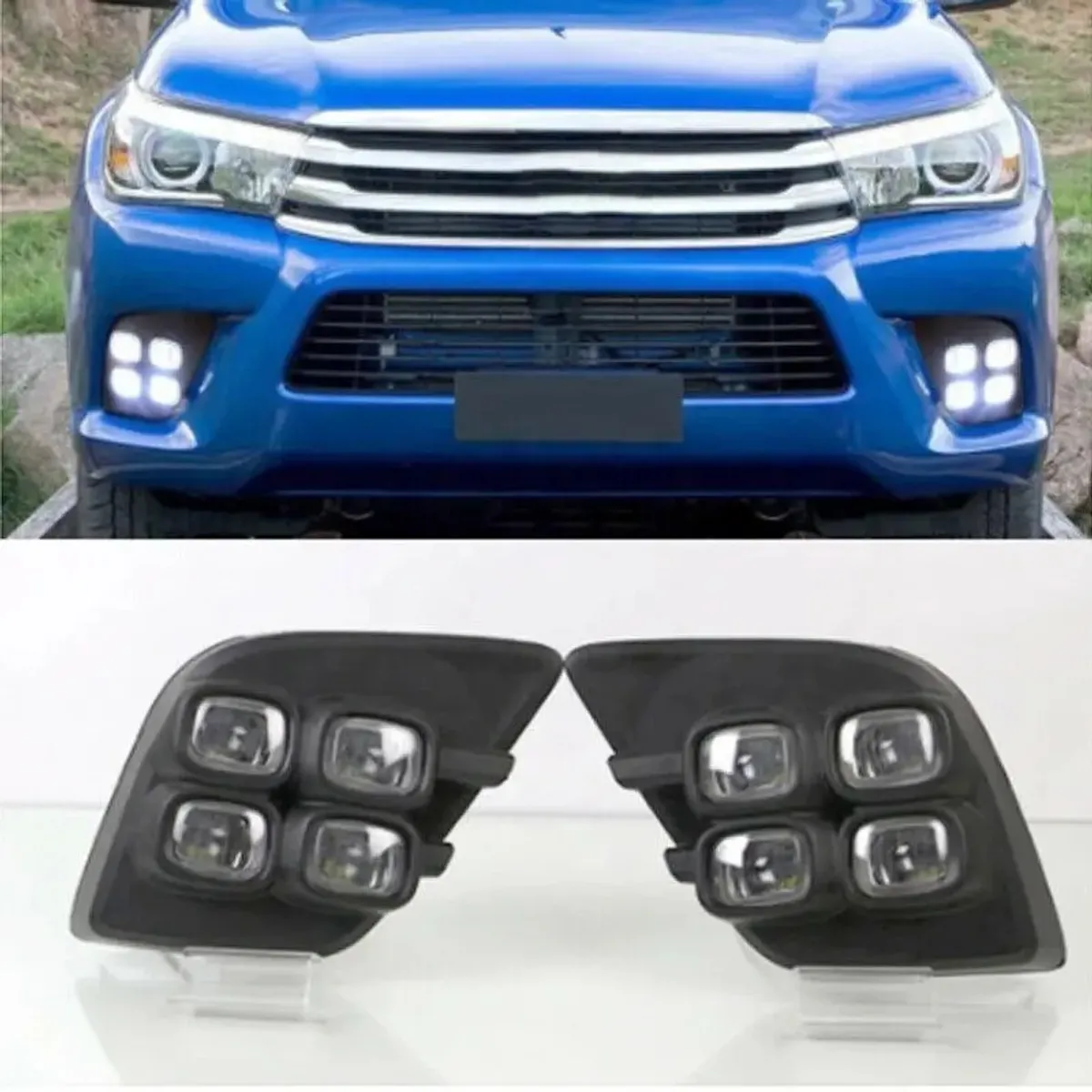 TOYOTA - Kit Neblineros Led Toyota Hilux Revo 2015 2023 Doble Color