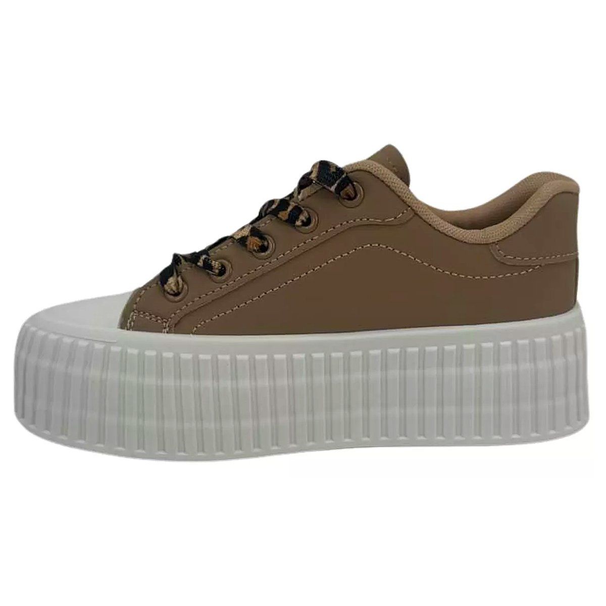 CHICBOMB - Zapatillas Urbanas Con Plataforma Primavera Verano Blanco & Khaki