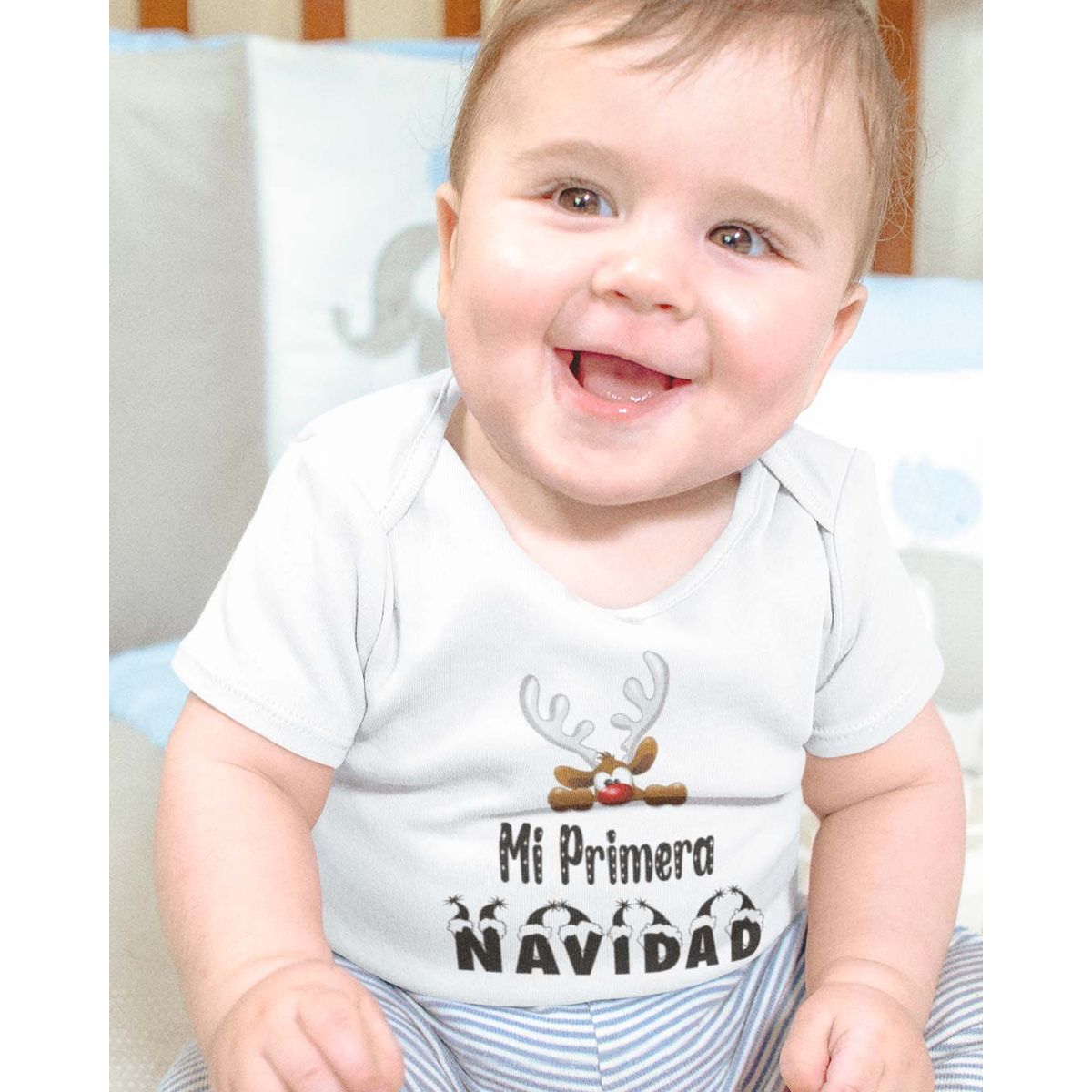 GENERICO - PILUCHOS BODY DE BEBE MI PRIMERA NAVIDAD RENITO ANIMADO