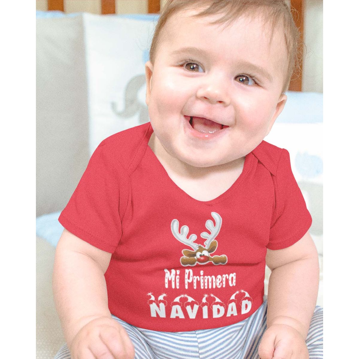 GENERICO - PILUCHOS BODY DE BEBE MI PRIMERA NAVIDAD RENITO ANIMADO