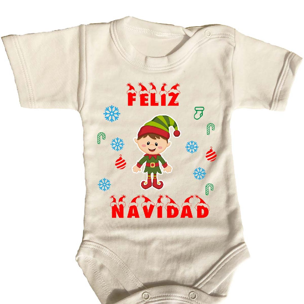 GENERICO - PILUCHOS BODY DE BEBE FELIZ NAVIDAD DUENDE