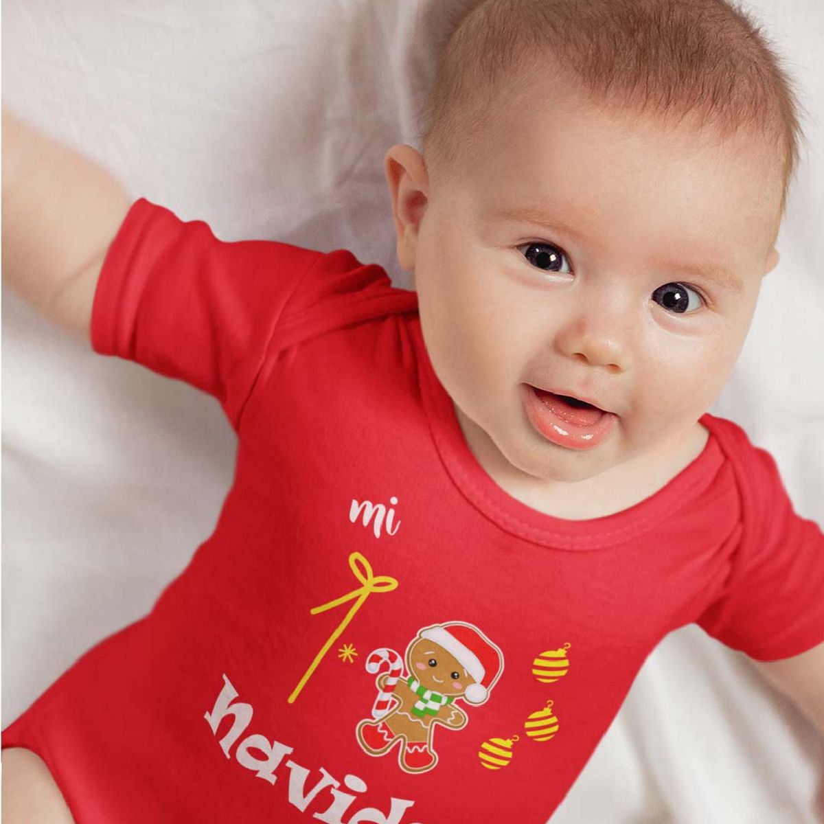 GENERICO - PILUCHOS BODY DE BEBE MI PRIMERA NAVIDAD GALLETA NAVIDEÑA