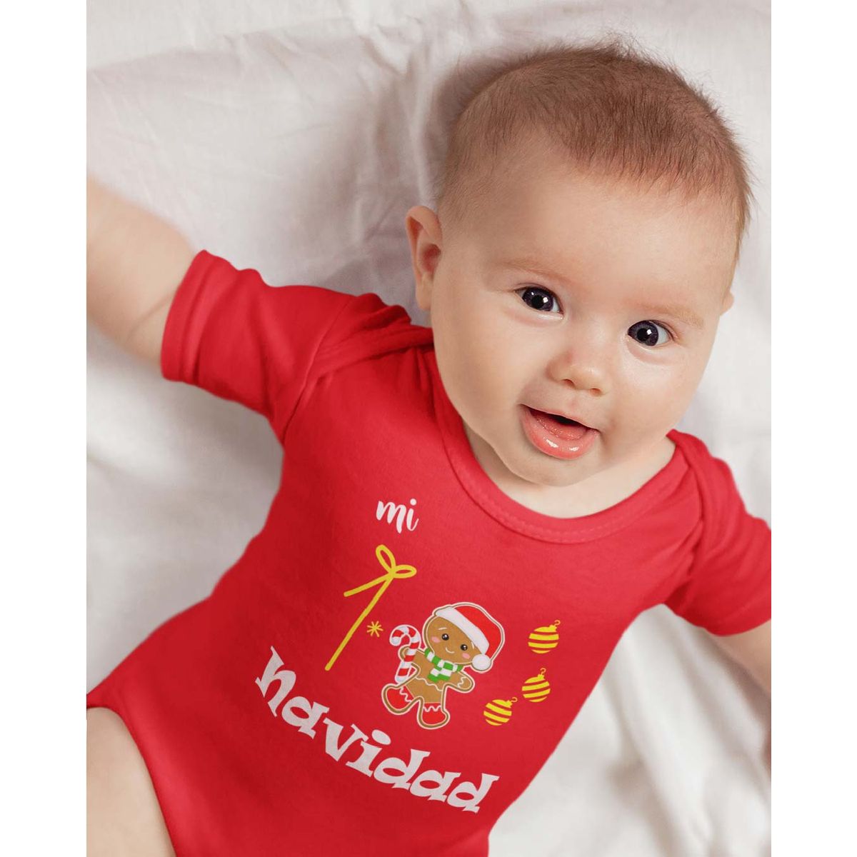 GENERICO - PILUCHOS BODY DE BEBE MI PRIMERA NAVIDAD GALLETA NAVIDEÑA