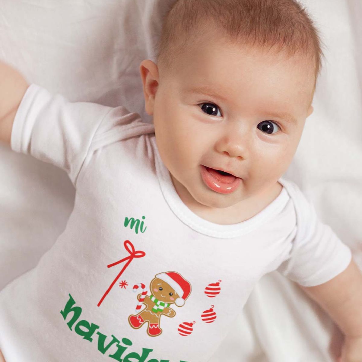 GENERICO - PILUCHOS BODY DE BEBE MI PRIMERA NAVIDAD GALLETA NAVIDEÑA