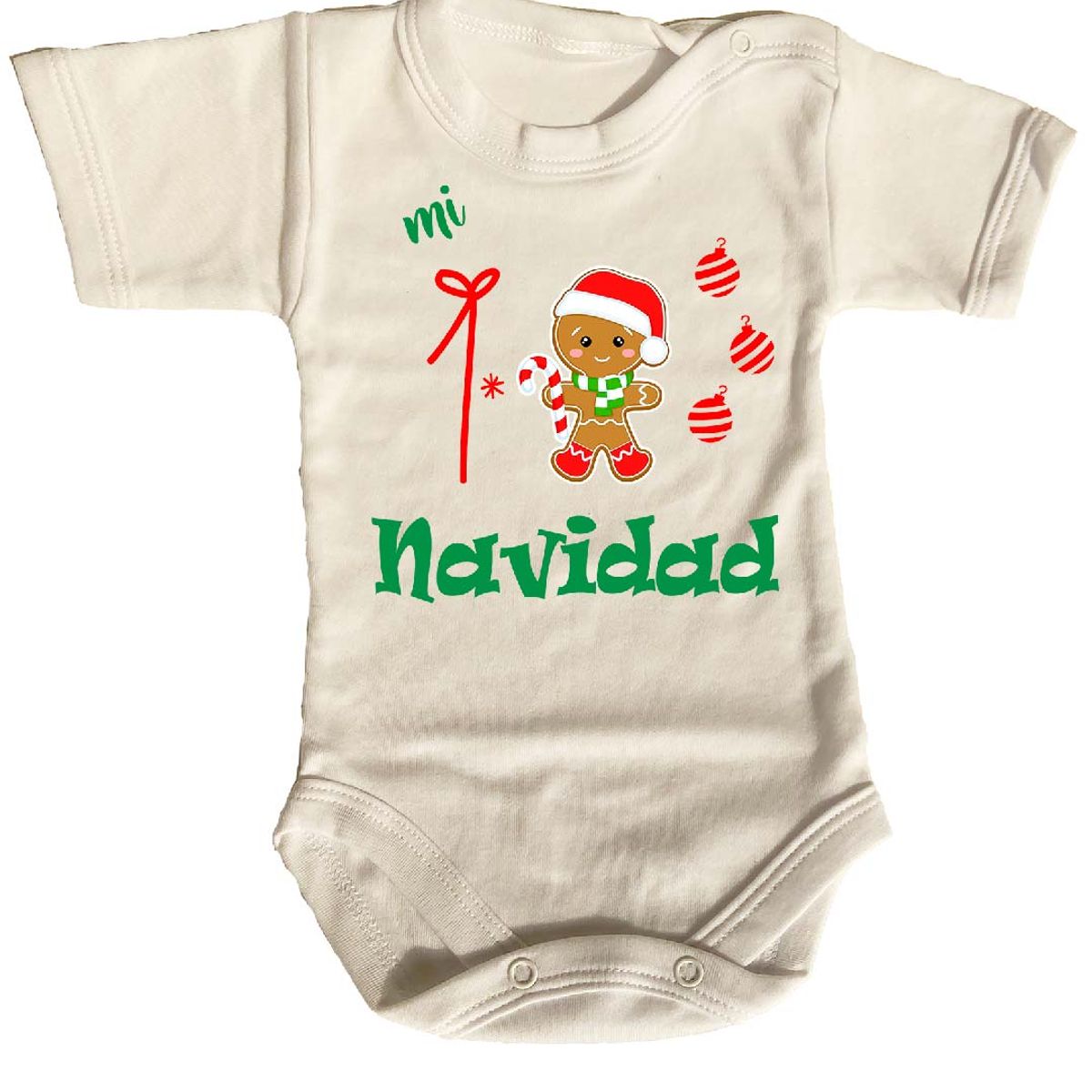 GENERICO - PILUCHOS BODY DE BEBE MI PRIMERA NAVIDAD GALLETA NAVIDEÑA