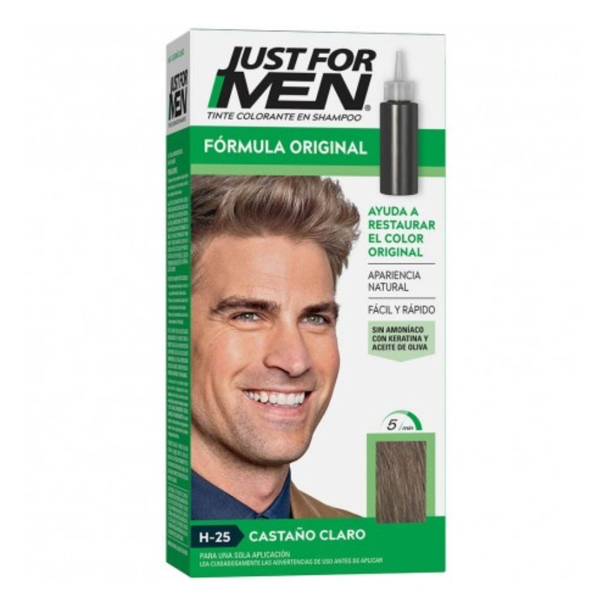 JUST FOR ME - Just For Men Tintura En Shampoo Castaño Claro