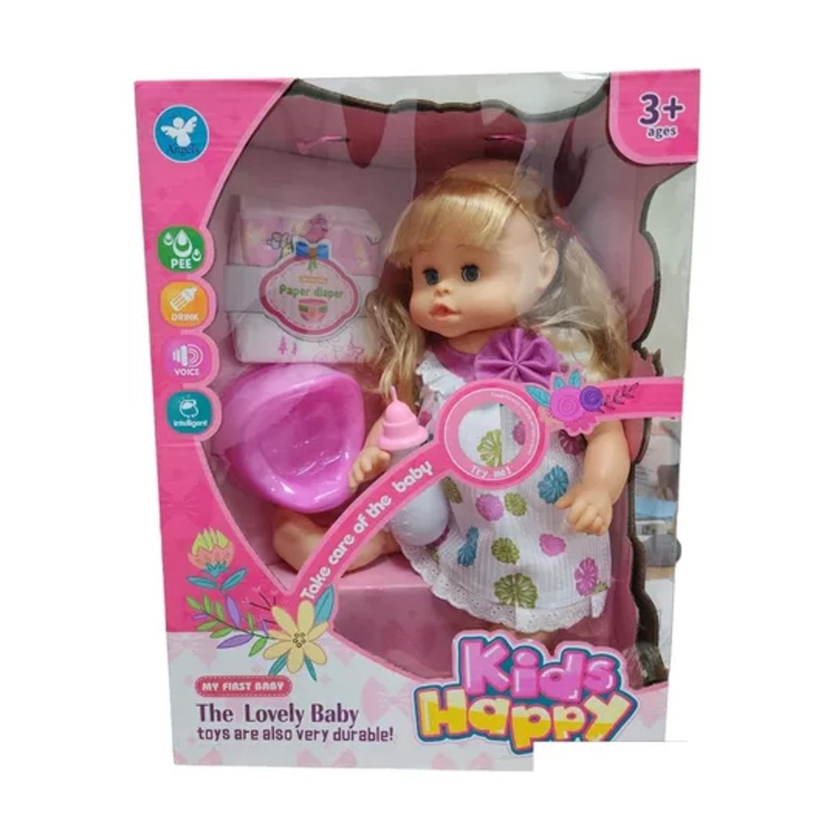 GENERICO - Muñeca Bebe Habla Llora Niñas Juguete Va Al Baño Pañal