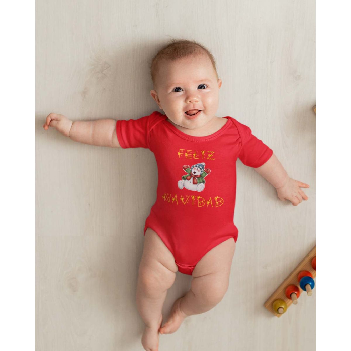 GENERICO - PILUCHOS BODY DE BEBE FELIZ NAVIDAD MUÑECO DE NIEVE