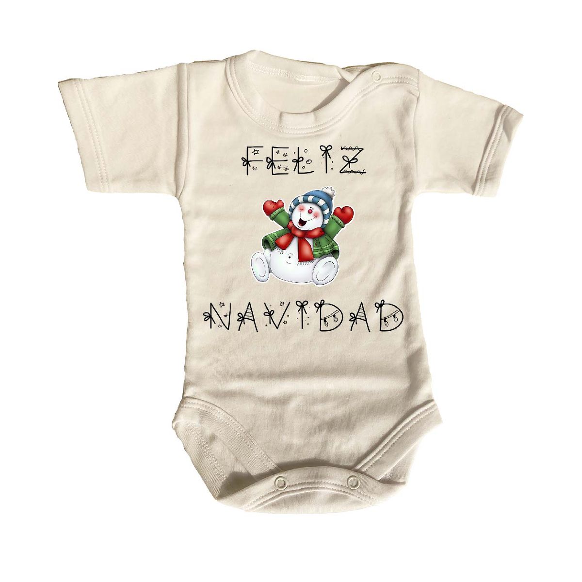 GENERICO - PILUCHOS BODY DE BEBE FELIZ NAVIDAD MUÑECO DE NIEVE