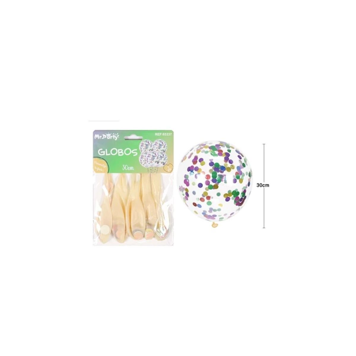 GENERICO - Globos De Látex Confeti De Redondo Multicolor 30cm 5pcs