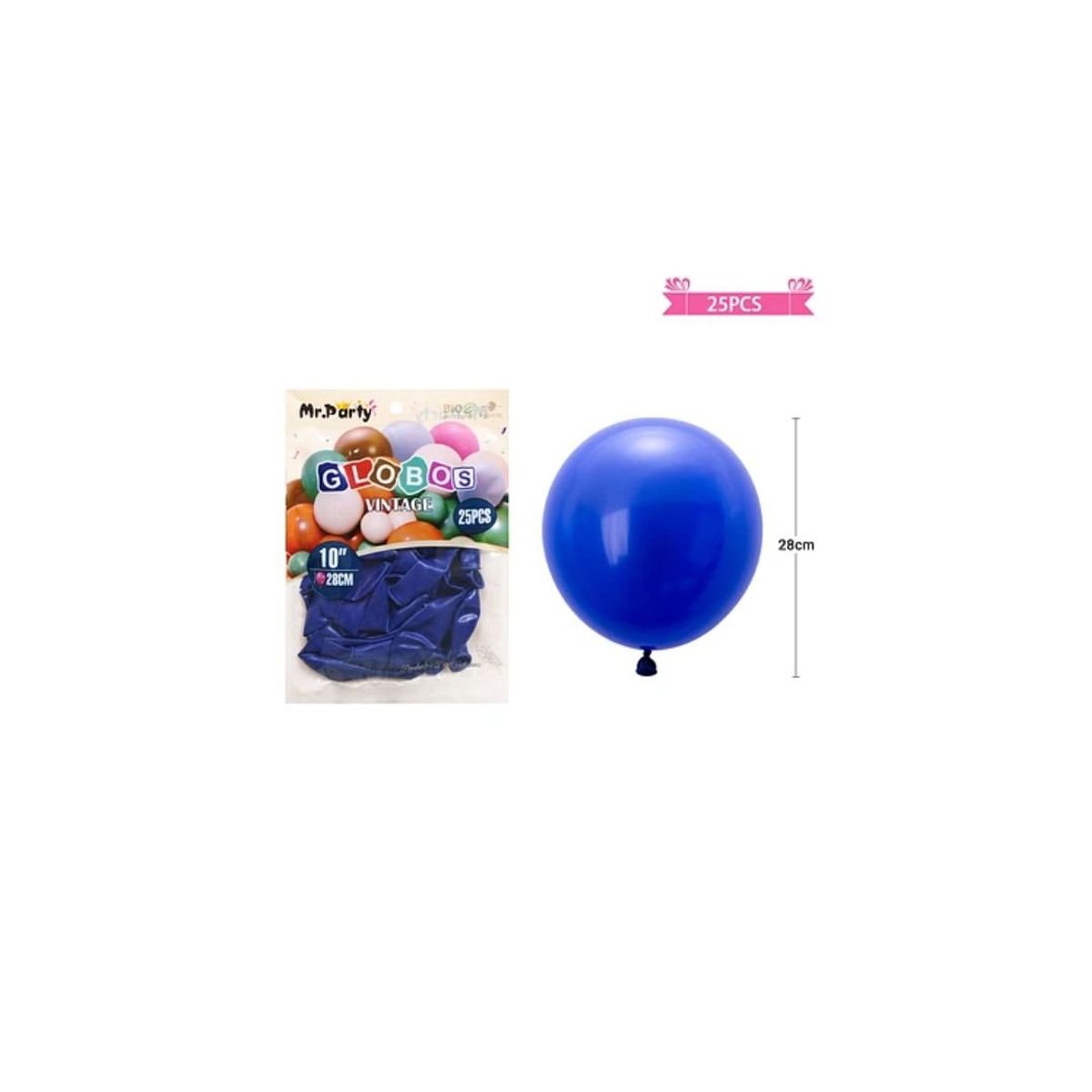 GENERICO - Globos Vintage Retro De Látex Azul Klein 28cm 25pcs