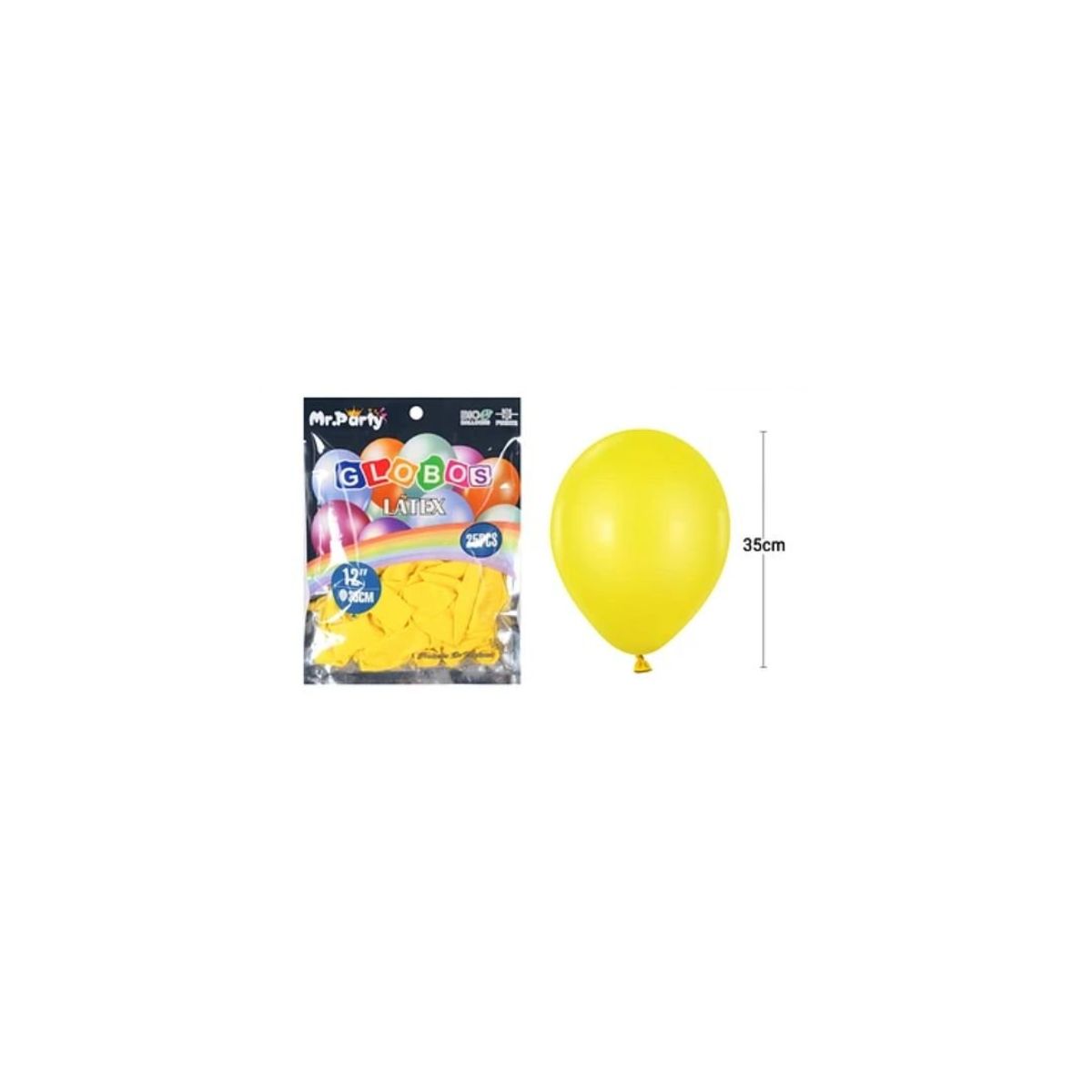 GENERICO - Globos De Látex Amarillo Mate 35cm 25pcs