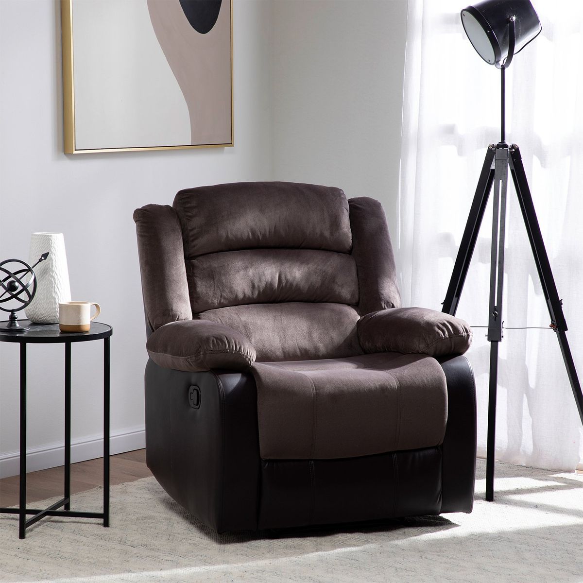 DANIELS - Berger 1 Cuerpo Reclinable Moderno Café Praga 8040RBR