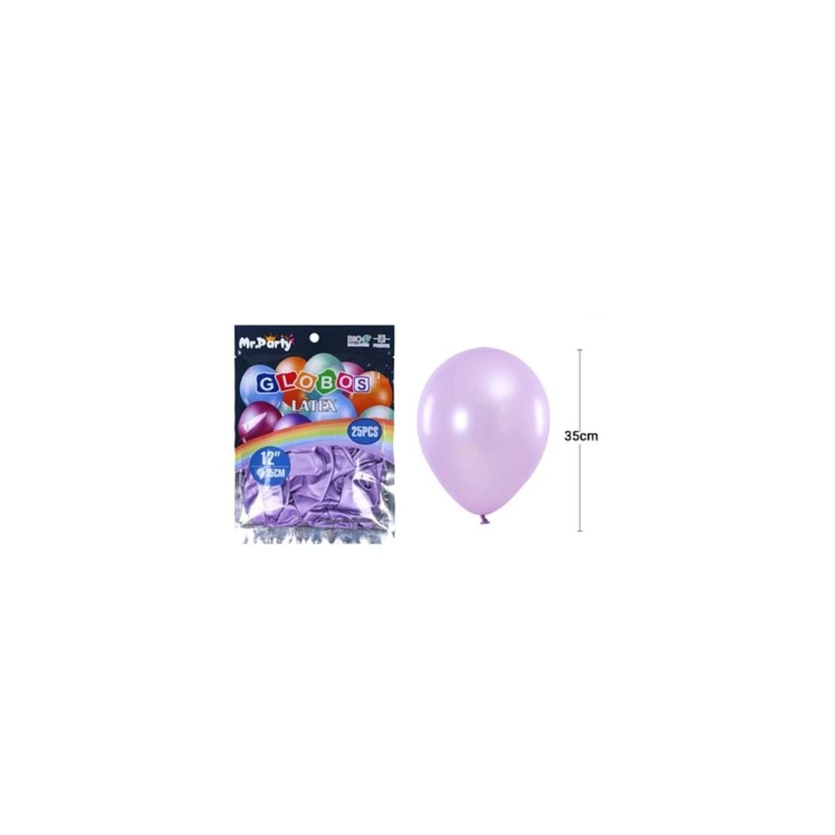 GENERICO - Globos De Látex Perlado Lila 35cm 25pcs
