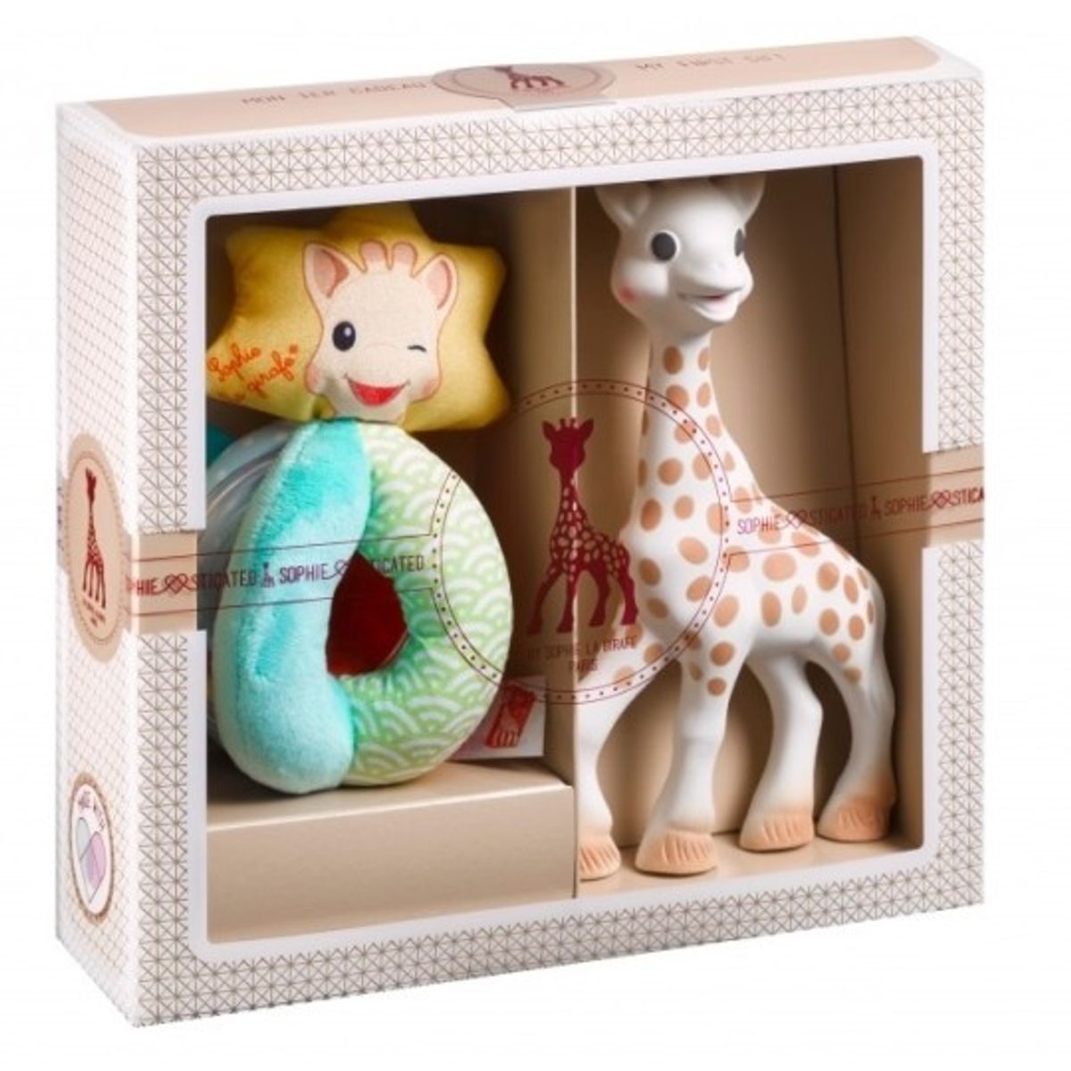 SOPHIE LA GIRAFE - Set Sophie La Girafe + Sonajero Peluche-regalo Recién Nacido