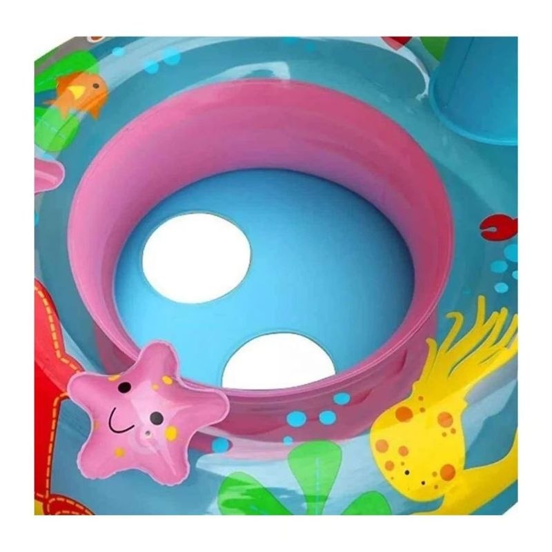 GENERICO - Flotador Inflable Sombrilla Piscina Niños Bebes Rosado